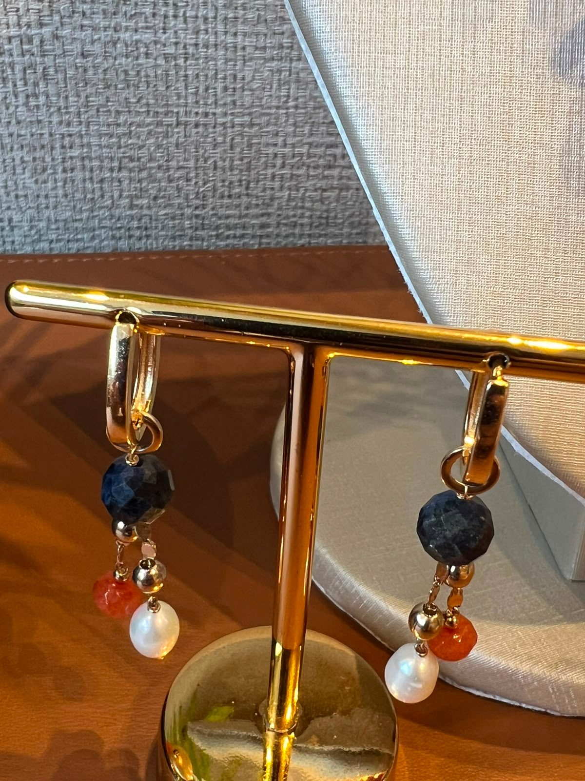 Conjunto Jade Aperol & Safira banhados em Ouro 18k — imagem 3