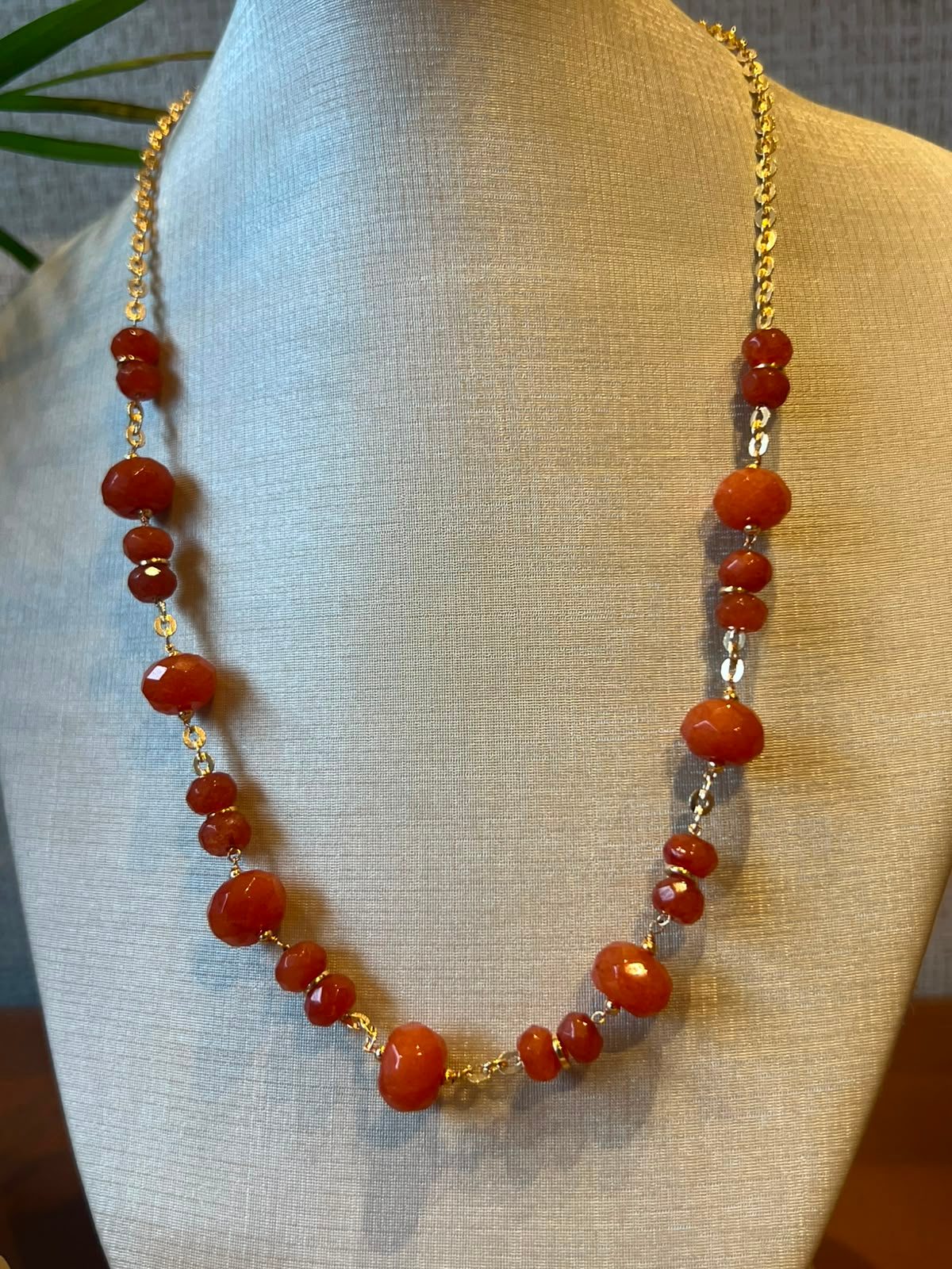 Conjunto Jade Aperol & Safira banhados em Ouro 18k — imagem 2