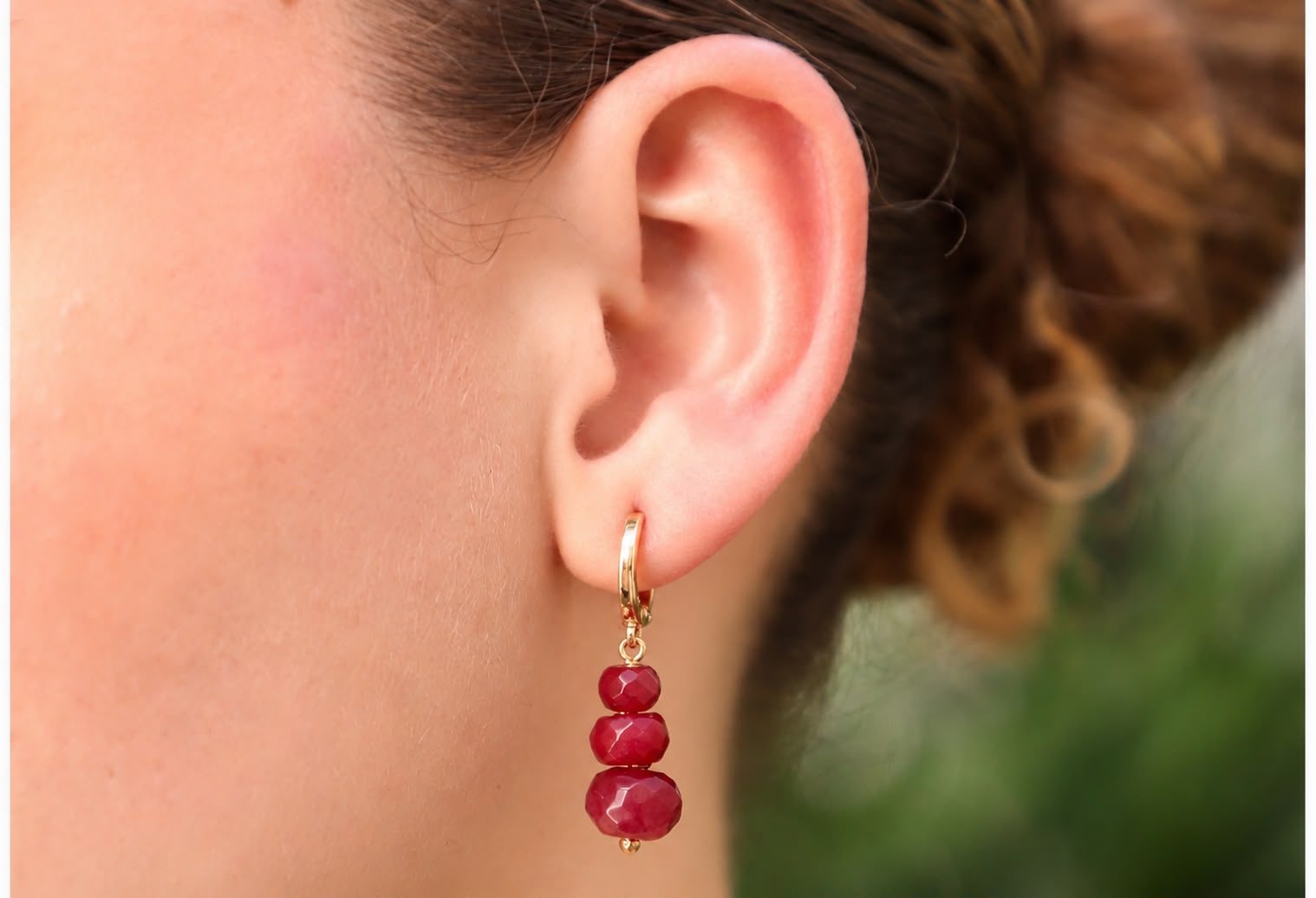 Conjunto Jade Rubi banhado em Ouro 18k — imagem 2