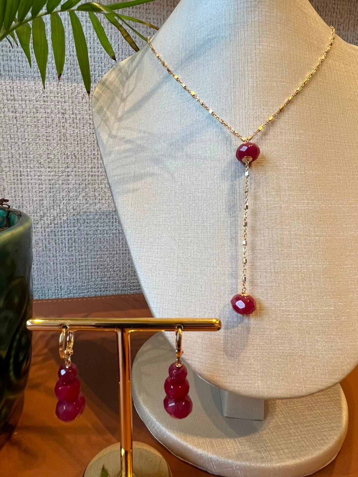 Conjunto Jade Rubi banhado em Ouro 18k — imagem 4